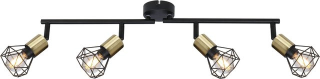 Globo Lighting Wand- und Deckenspot aus Metall in Gold/Messing und Schwarz mit E14 Fassung - Bild 1