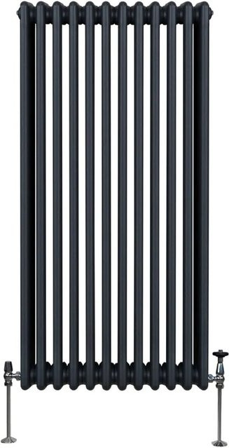 Monstershop Traditioneller 3 Spalten Heizkörper aus Stahl in Anthrazitgrau, Höhe: 150 cm, Breite: 56,2 cm - Bild 1
