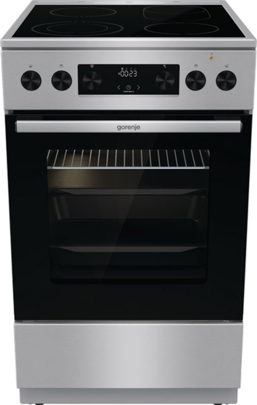Gorenje Elektroherd GECS5C70XPA in Edelstahl mit Glaskeramikfeld, 4 Kochzonen, Pizza-Stufe und katalytisch beschichteter Rückwand, Breite: 50 cm, Höhe: 85 cm, Tiefe: 60 cm - Bild 2