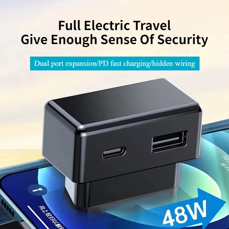 YouGallop Universelle Versteckte OBD-Ladestation mit USB-C PD30W Schnellladegerät für Tesla Model Y/3/X/S, Schwarz - Bild 2