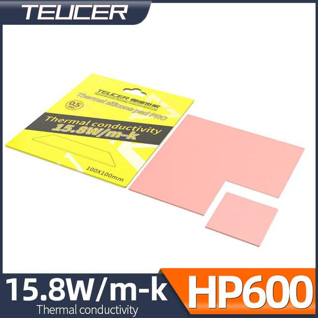 Teucer HP600 Wärmeleitendes Silikon-Kühlpad für RAM CPU GPU Grafikkarte und Wasserkühlung, Farbe: Pink, 100 x 100 mm - Bild 1