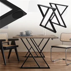 ML-Design Tischbeine 2er Set X-Form aus Stahl in Schwarz, Höhe: 72 cm, Breite: 69 cm - Bild 1