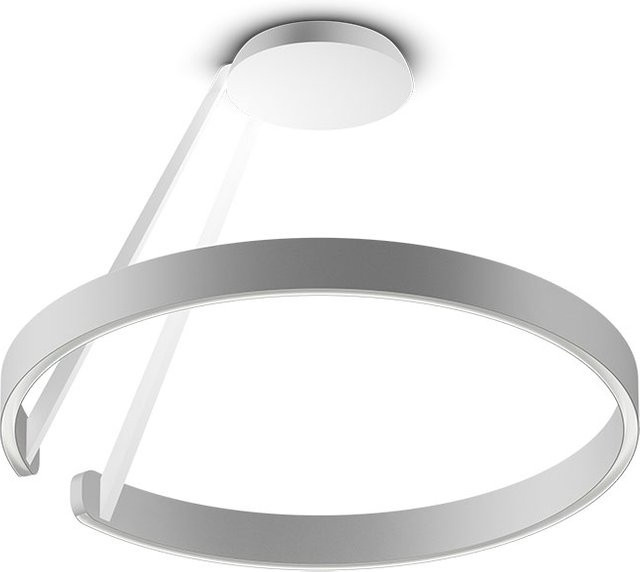 Occhio Mito Aura Alta 60 LED-Deckenleuchte in Weiß Matt und Silber Matt mit Occhio Air Modul und x-tra warm LED (2200K - 3500K) sowie Narrow Lichtsteuerung - Bild 1