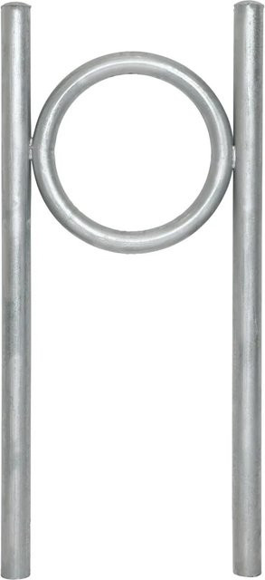 TRUTZHOLM Fahrradanlehnbügel Typ O aus verzinktem Stahl in Silber, B: 116,5 cm, T: 52,5 cm, Durchmesser: 50 mm - Bild 1