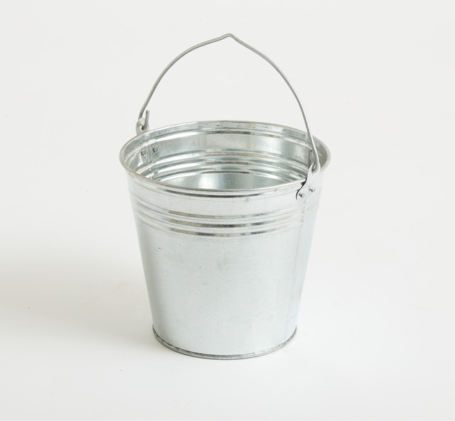 Blume2000 Zink Eimer Pflanzgefäß Silber, Höhe: 29 cm, Durchmesser: 25 cm - Bild 1