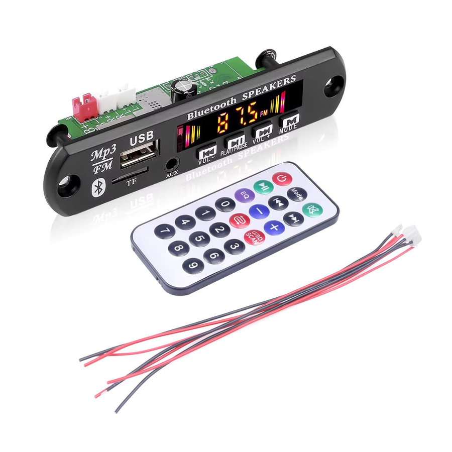 Kebidumei Bluetooth 5.0 MP3 Decoder Board mit 50W Verstärker und FM Radio, DC 12V 18V Audio Modul in Schwarz - Bild 2