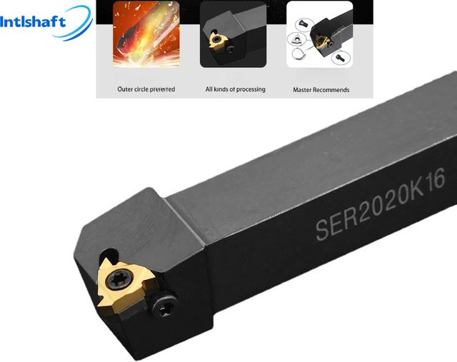 Intlshaft CNC Drehmeißel Halter mit Außengewinde für Drehmaschinen, Cutter Bar Werkzeugset in Schwarz - Bild 1