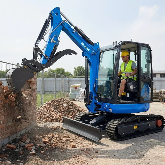 Nicosail Mini-Bagger 2,5 Tonnen EPA Farm-Raupenbagger in Blau mit Kernpumpe und Getriebe - Bild 1