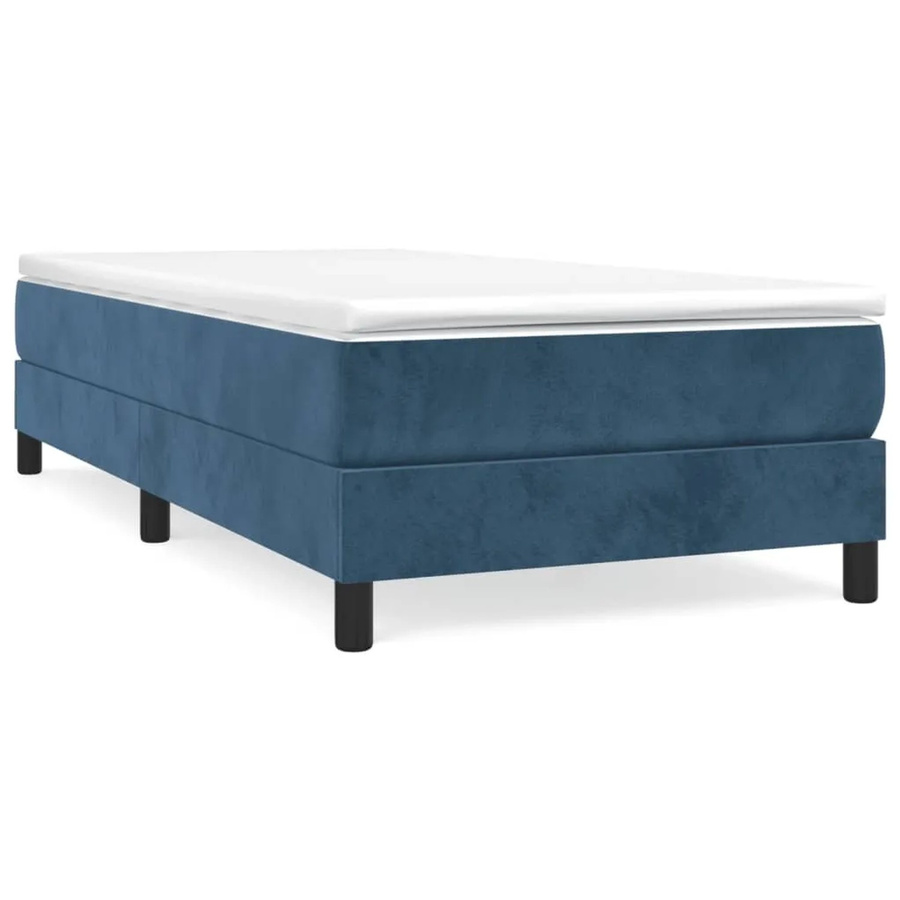 vidaXL Boxspringbett aus Samt in Dunkelblau, B/T/H: 90 x 200 cm - Bild 2