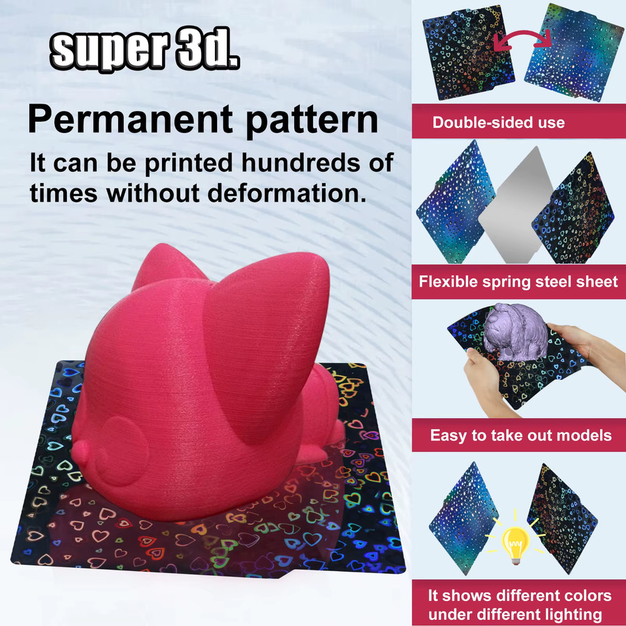 Bambu Lab PLA Kaltbauplatte mit PEI Textur in Schwarz für P2S X2D X1C P1P P1S A1 3D-Drucker Zubehör - Bild 2
