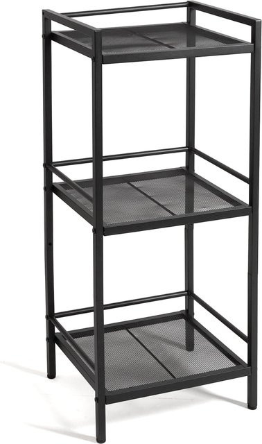 Garvee 3-stöckiges Metall-Küchenregal aus Kohlenstoffstahl, freistehender Organizer in Schwarz Matt für Küche und Bad - Bild 1