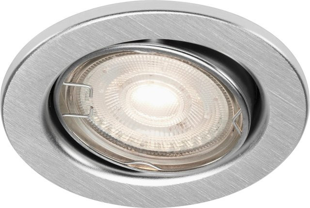Briloner LED-Einbaustrahler rund aus Aluminium in Silber mit warmweißem Licht und GU10 Fassung - Bild 1