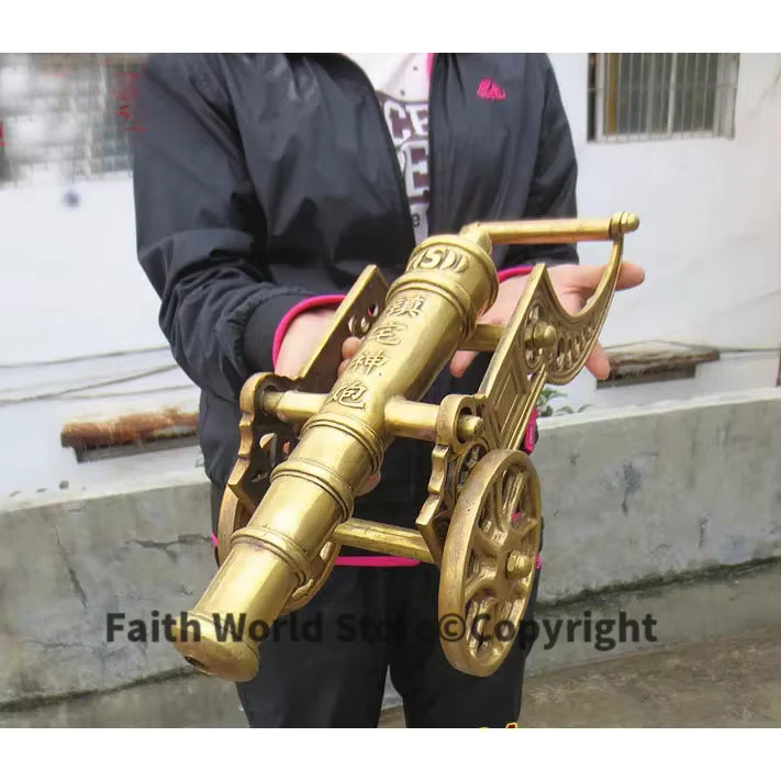 Feng Shui Kupferkanone Statue von TANGYONG ART in Gold, Höhe: 40 cm - Bild 3