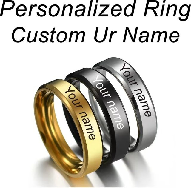NUOBING Ring, Edelstahl, Unisex, Personalisierte Gravur - Bild 1