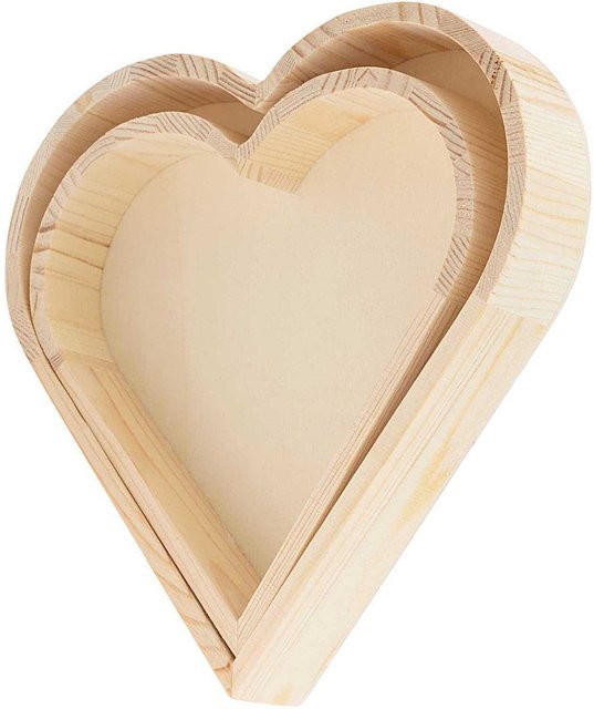 Rico Design Holz-Dekotablett Herz aus Kiefernholz, Farbe: Natural, Breite: 21,0 cm, Tiefe: 2,0 cm - Bild 1