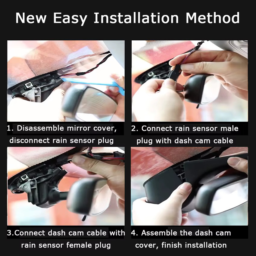 4K Plug and Play Dash Cam mit Wi-Fi für Volkswagen ID.7 2024, Video Recorder und Parkkamera, Schwarz - Bild 3