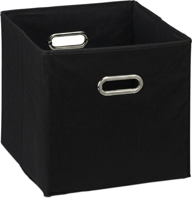 Relaxdays Aufbewahrungsbox aus Stoff in Schwarz, faltbar, 2er Set, B/T/H: 30 x 30 x 30 cm - Bild 1