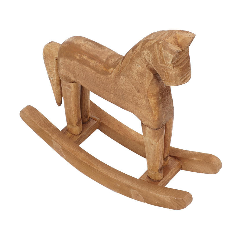 GoolRC Schaukelpferd Dekoration aus Holz in Braun im rustikalen Design - Bild 5