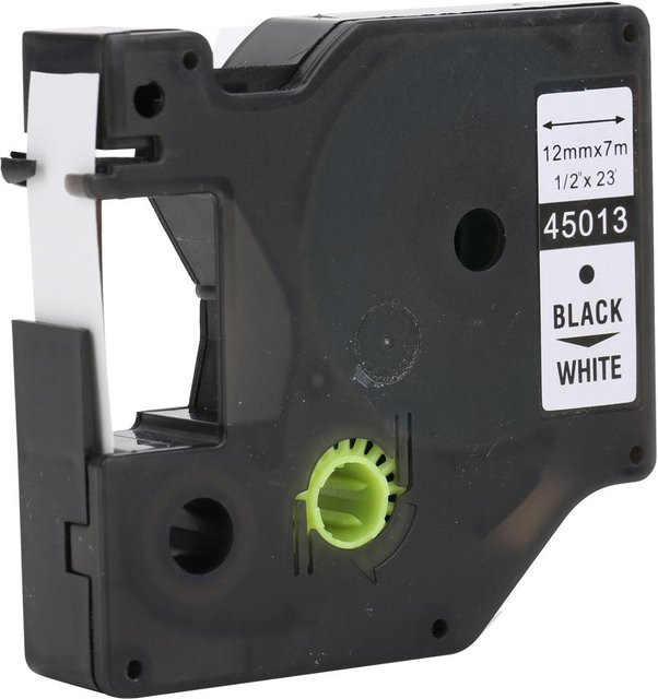 DYMO Laminierte Etikettenband für Etikettendrucker Schwarz auf Weiß, Breite: 12 mm, passend für DYMO LM 160 und 280 - Bild 1