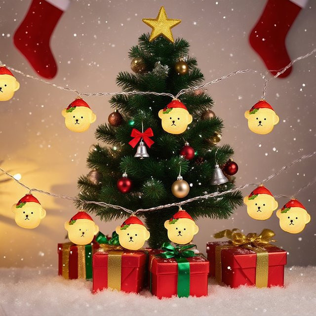 Peach Forest LED Lichterkette mit Bär, Joker und Schneemann in Multicolour, batteriebetrieben für deine Weihnachtsdekoration im Innenbereich - Bild 1