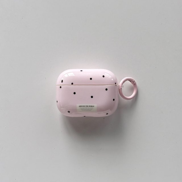 Rui Di Schutzhülle für AirPods Pro 1 2 3 und AirPods 4 in Rosa Grün Gepunktet - Bild 1