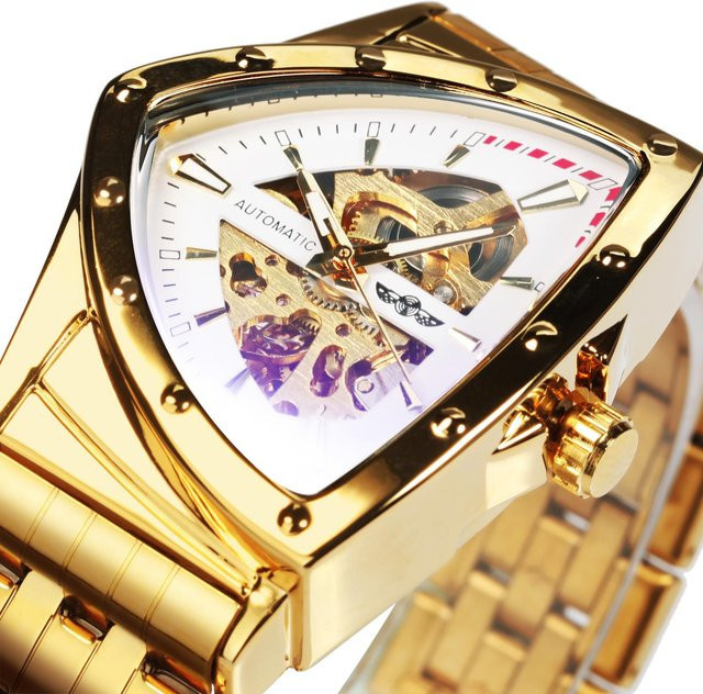 WINNER Armbanduhr, Automatik, Edelstahl, Gold/Schwarz, Herren - Bild 1