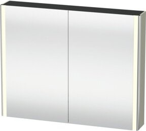 Duravit XSquare Universal-Spiegelschrank mit 2 Türen, Taupe matt, LED-Beleuchtung, Sensor-Schalter und Steckdose, B/H/T: 100 x 80 x 15,5 cm - Bild 1