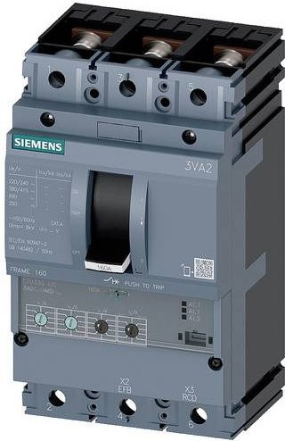Siemens 3VA2140-7HM32-0AA0 Leistungsschalter in Grau mit einem Einstellbereich von 16 - 40A und einer maximalen Schaltspannung von 690 V/AC - Bild 1