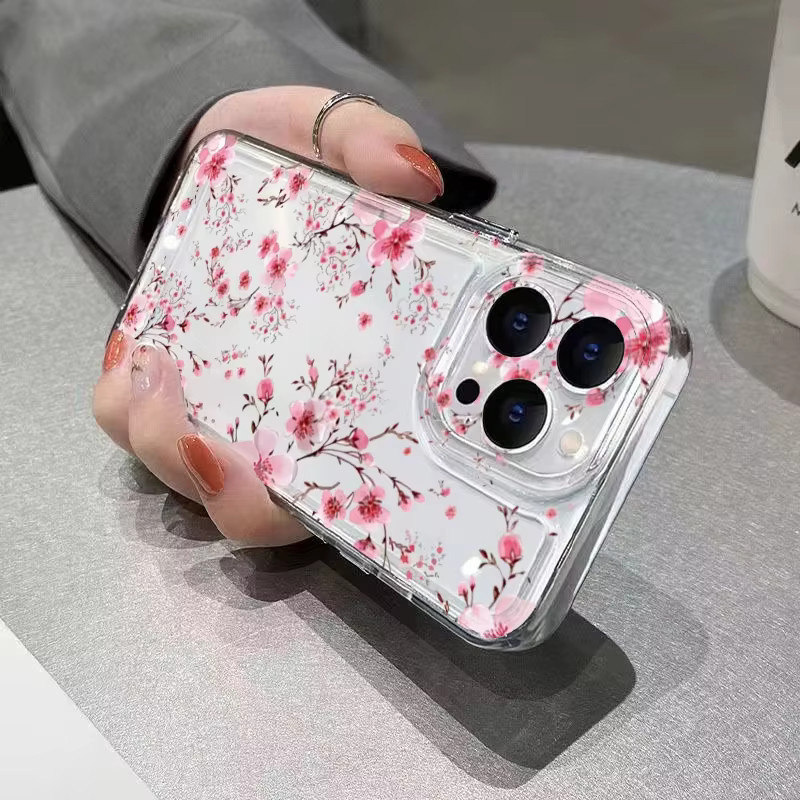 Xiaomi Handyhülle mit Kirschblütenmuster, transparente Stoßfänger-Schutzhülle für Mi 15/14/13/12/11 Serie und T Pro Modelle - Bild 4