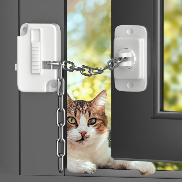 Einstellbares Kindersicherheits-Fensterschloss in Weiß zur Fensterbegrenzung ohne Bohren - Bild 1