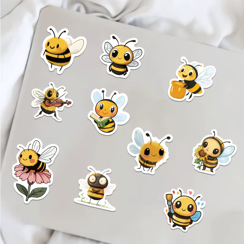 500 Stück Cartoon-Bienen Aufkleber in Gelb zur kreativen Dekoration von Geschenken und Mobiltelefonen - Bild 2