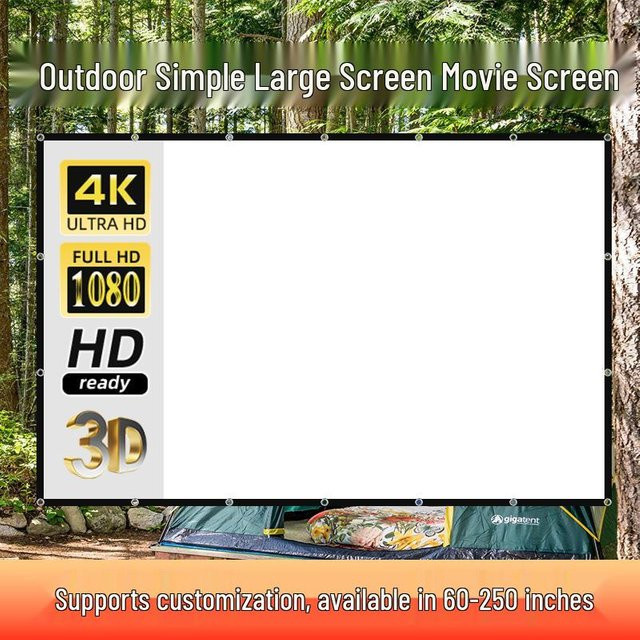 Chose One Tragbare Outdoor-Projektionsleinwand für Camping, HD-Filmleinwand in Weiß, Format 16:9, Breite: 4 m, Höhe: 2,3 m - Bild 1