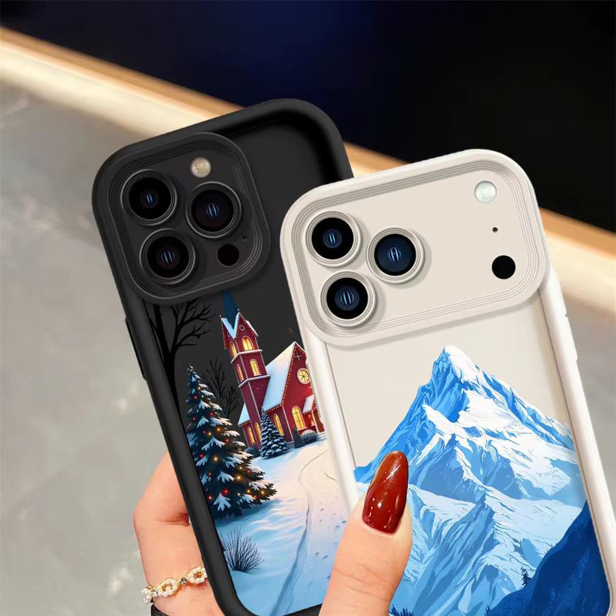 Weiche TPU-Schutzhülle mit Winterschnee-Weihnachtsmotiv für Apple iPhone 15 Pro Max, 14, 13, 12, 11 und 16 Serie in Multicolour - Bild 2