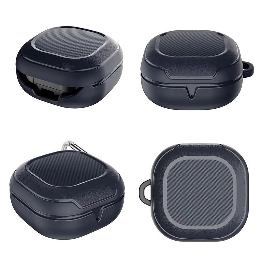 Samsung Galaxy Buds Schutzhülle mit Kohlefaser-Muster und Schnalle in Schwarz aus TPU/PC - Bild 3
