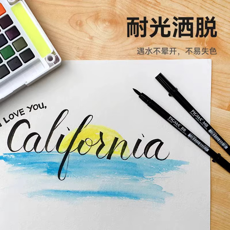 Sakura Pigma Brush Pinselstifte mit schwarzer Tinte für Kalligraphie und Zeichnen - Bild 2