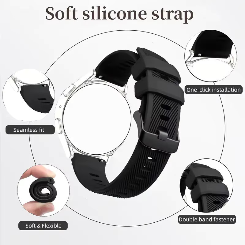 QCTOG Uhrenarmband Silikon, 22 mm, Schwarz, Herren - Bild 3