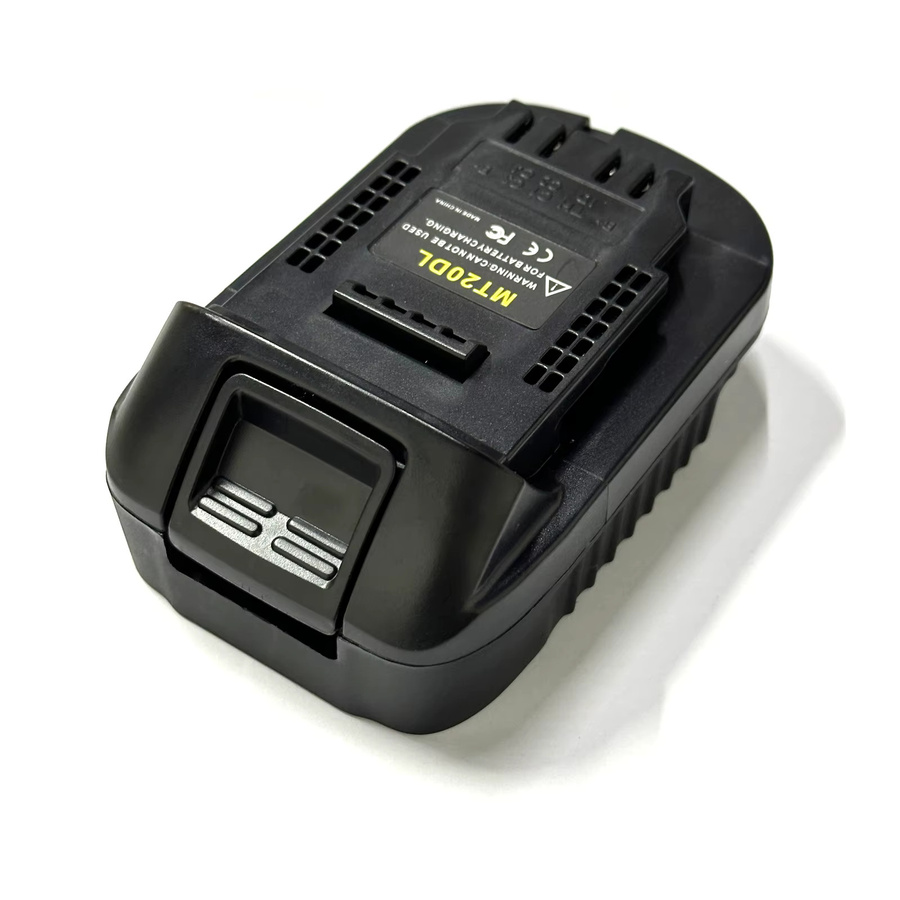 MT20DL Batterieadapter für Makita 18V Li-Ionen-Akkus als Konverter für Dewalt 18V 20V DCB200 Elektrowerkzeuge, Farbe: Schwarz - Bild 2