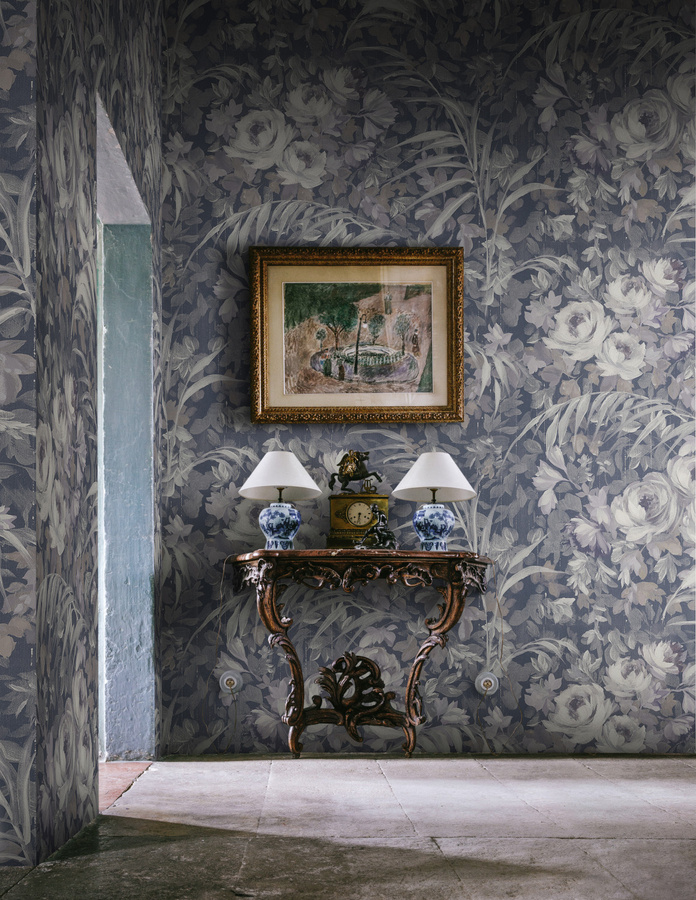 Rebel Walls Mural Dazzling Foliage Wandtattoo in Blau mit floralem Vintage-Design - Bild 1