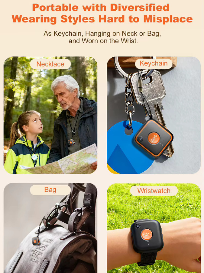 Winkcron 4G GPS-Tracker-Uhr V28C in Schwarz mit SOS-Knopf, Notfallalarm, GPS-Ortung sowie Herzfrequenz- und Blutdruckmessung für Senioren und Kinder - Bild 1