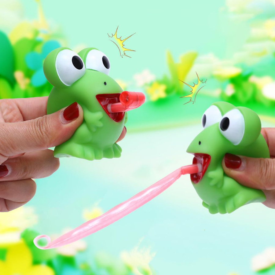 XDR Frosch-Dinosaurier mit herausgestreckter Zunge Stressabbau-Spielzeug - Bild 2