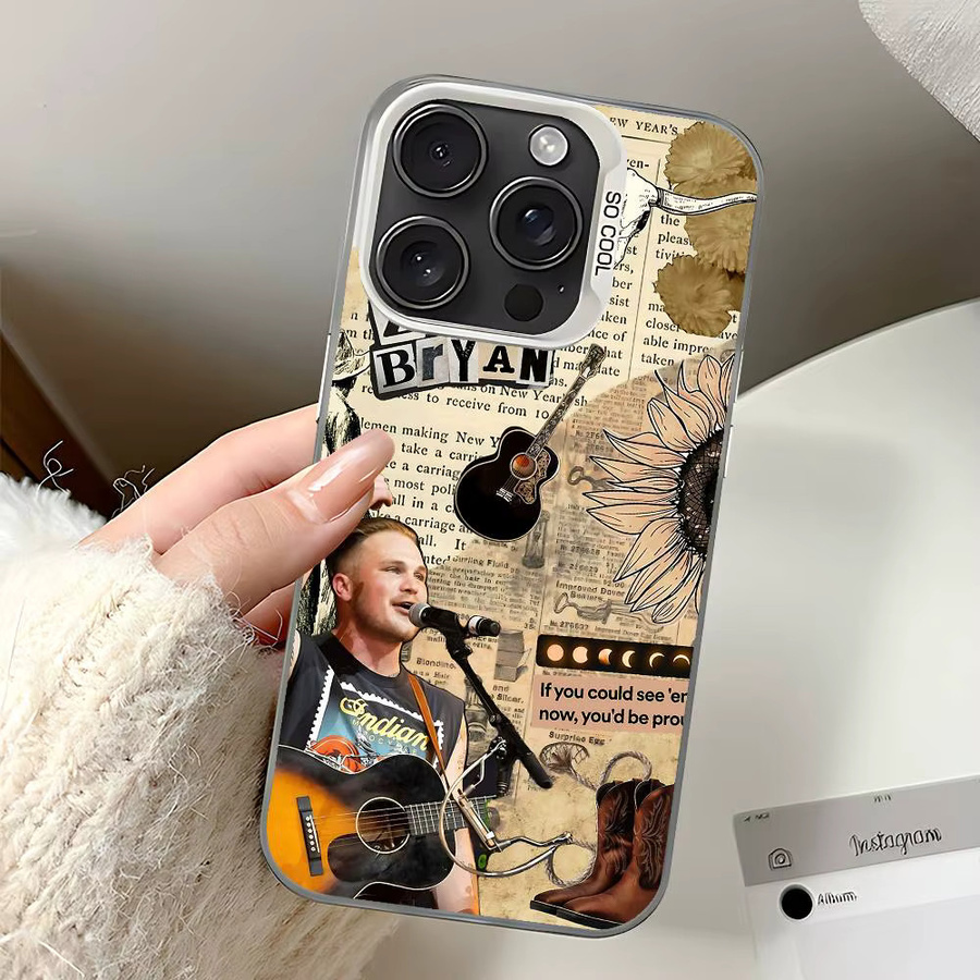 Singer Z-Zach B-Bryan Stoßfeste Hülle für iPhone 11 bis iPhone 17 Pro Max in Silber und Multicolour - Bild 4