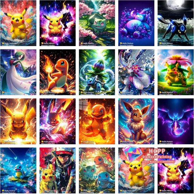 Potdemiel Pokémon Diamant-Malset, rund, bunt/mehrfarbig - Bild 1