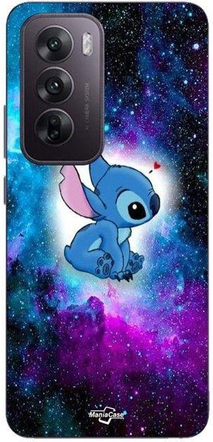 Maniacase Handyhülle für Oppo Reno 12 5G mit Stitch Ohana Design in Schwarz und Bunt - Bild 1