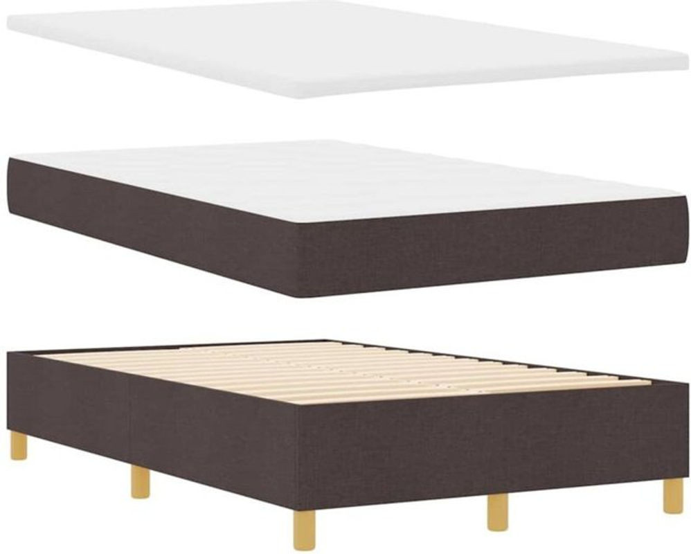 Modernes Boxspringbett mit Matratze von vidaXL in Braun aus Stoff, B/T: 120 x 190 cm - Bild 1