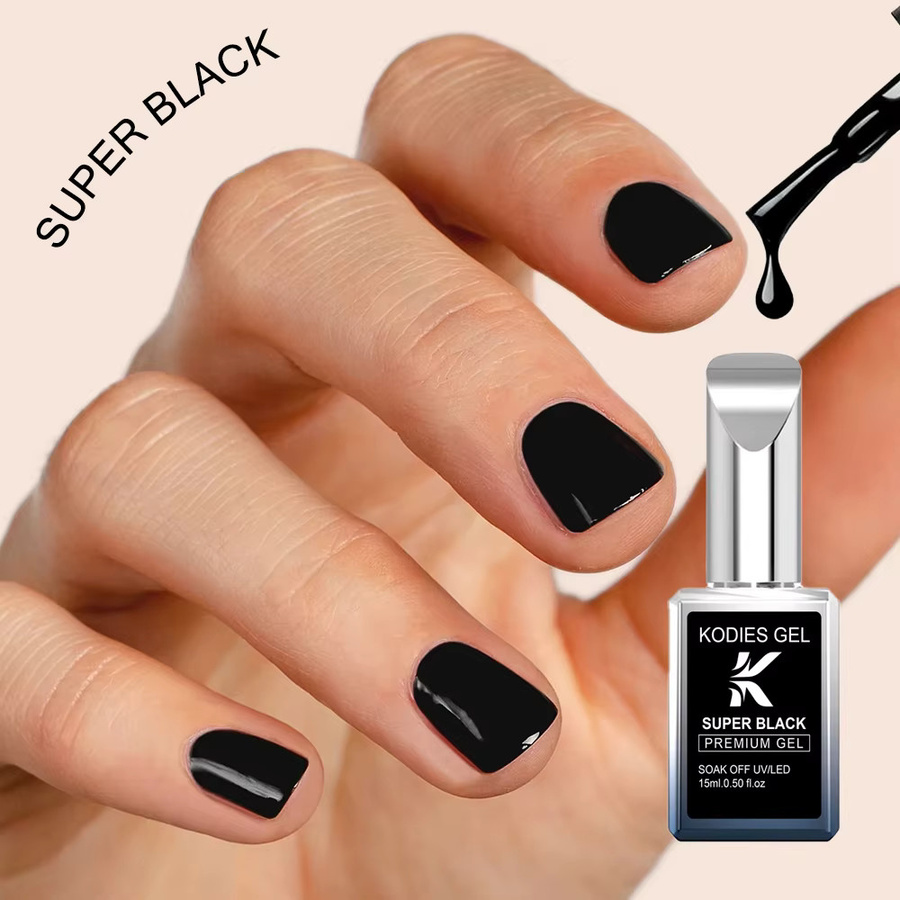 KODIES GEL Nagellack Super Black, Glänzend - Bild 3
