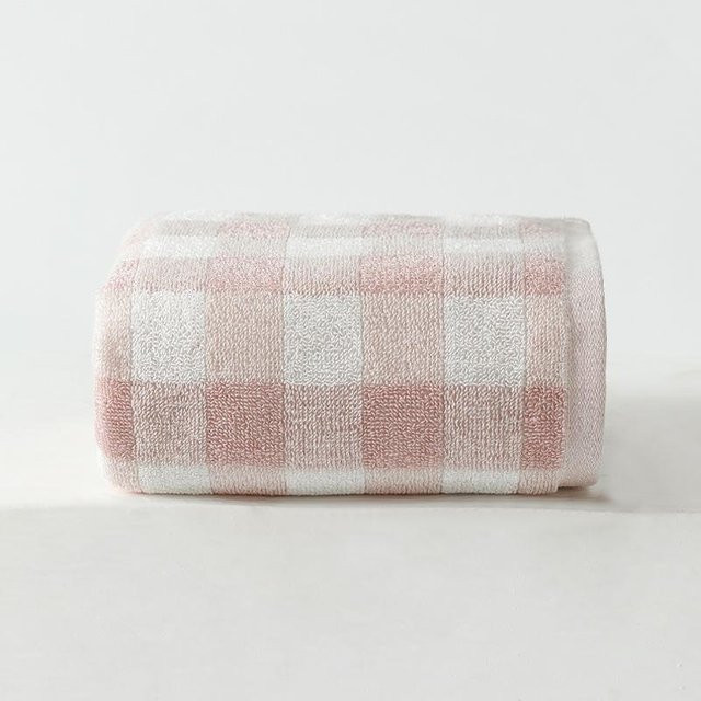 Yiran Furniture Baumwolltuch für Erwachsene, Saugfähiges und weiches Gesichtstuch aus Terry-Baumwolle, B/H: 34 x 74 cm, Grau und Pink - Bild 1