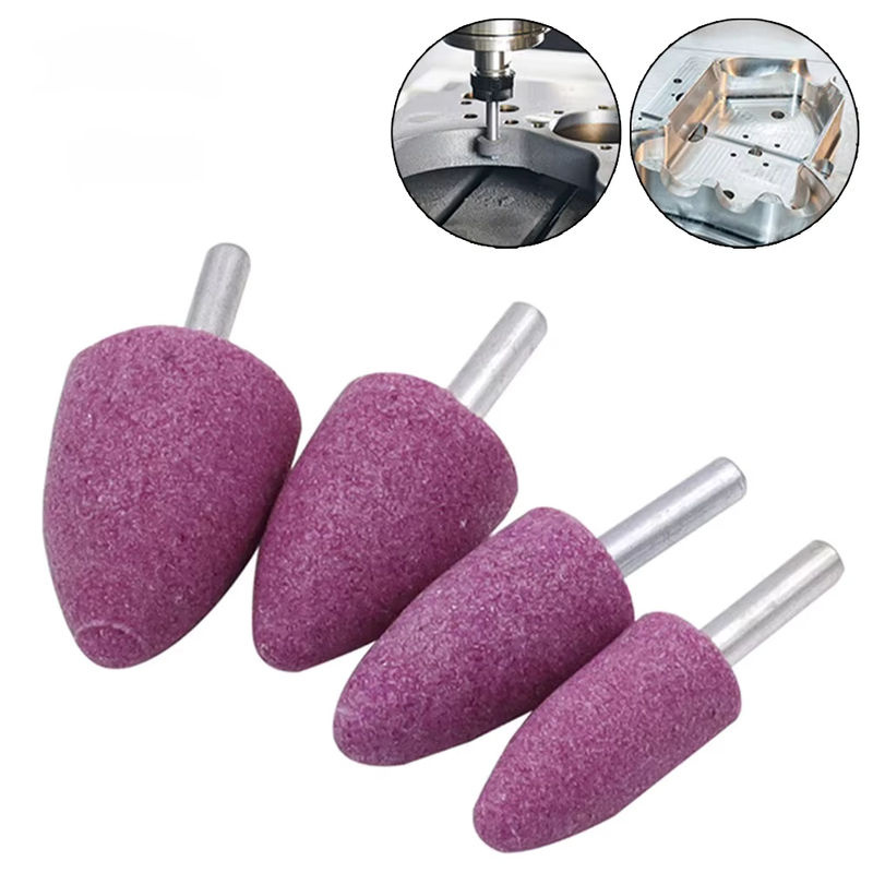 Vibratite Konischer Schleifkopf aus rotem Korund mit 6mm Schaft zum Polieren von Metall und zur Rostentfernung - Bild 6