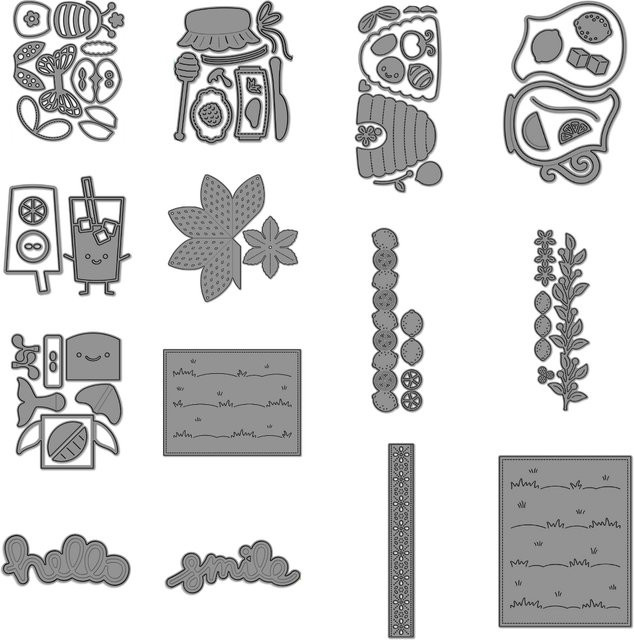 Build-a-Bee Metall-Stanzformen Lemon Vine Border Fresh Lemonade für DIY Scrapbooking und Dekoration in Silber - Bild 1