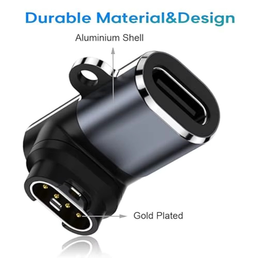 USB-C Ersatzladegerät kompatibel mit Garmin Forerunner 965 955 945 935 745 265 255 245 165 55 45 Smartwatch Ladekabel in Schwarz und Blau - Bild 1