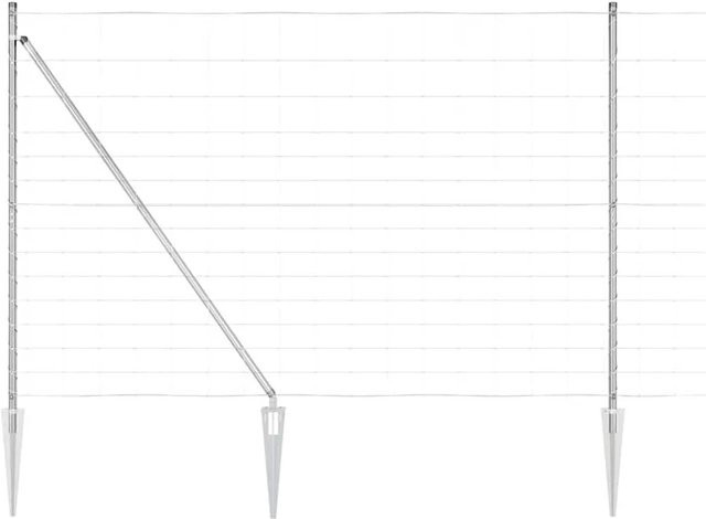 vidaXL Zaunpfosten aus Stahl, rechteckig, silber, in-ground, Höhe: 1,6 m, Breite: 25 cm - Bild 1